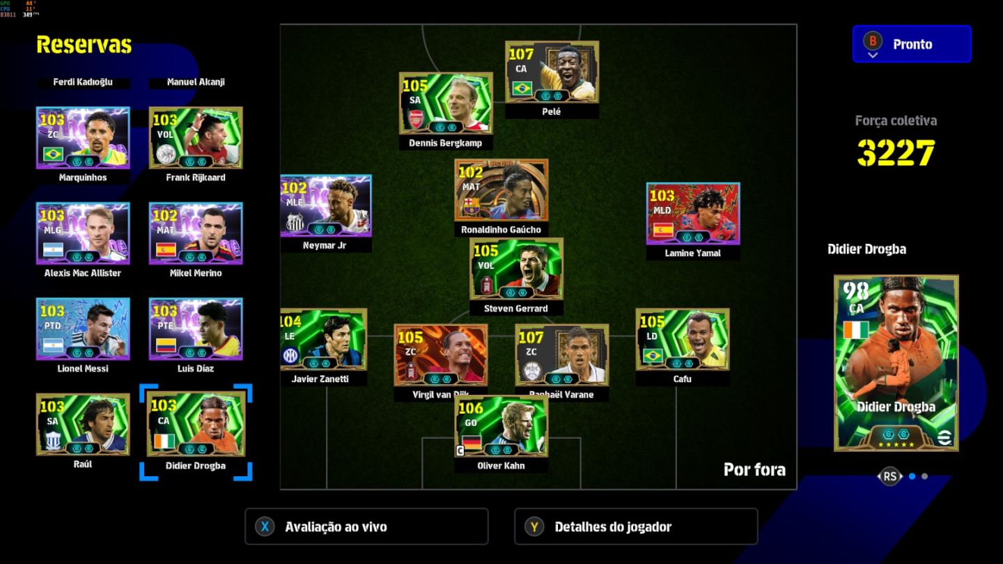 Conta PC Steam Pelé 108, Varane 107, Van Dick 105, Kahn 106, Bergkamp 105 e CIA