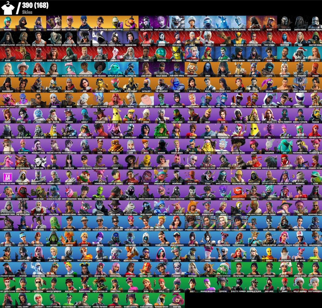 CONTA COM 400 SKINS + WONDER + IKONIK + MINTY + GLOW + STW OG + MUITO TRYHARD