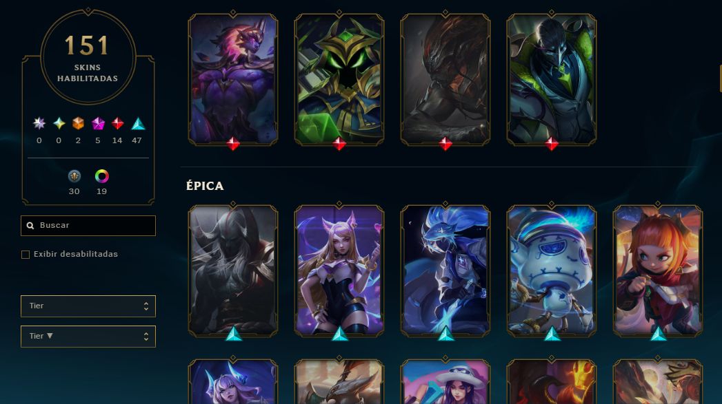 CONTA LOL - LV 242 - BANDEIRA PRAIAS PECAMINOSAS - SKINS 151
