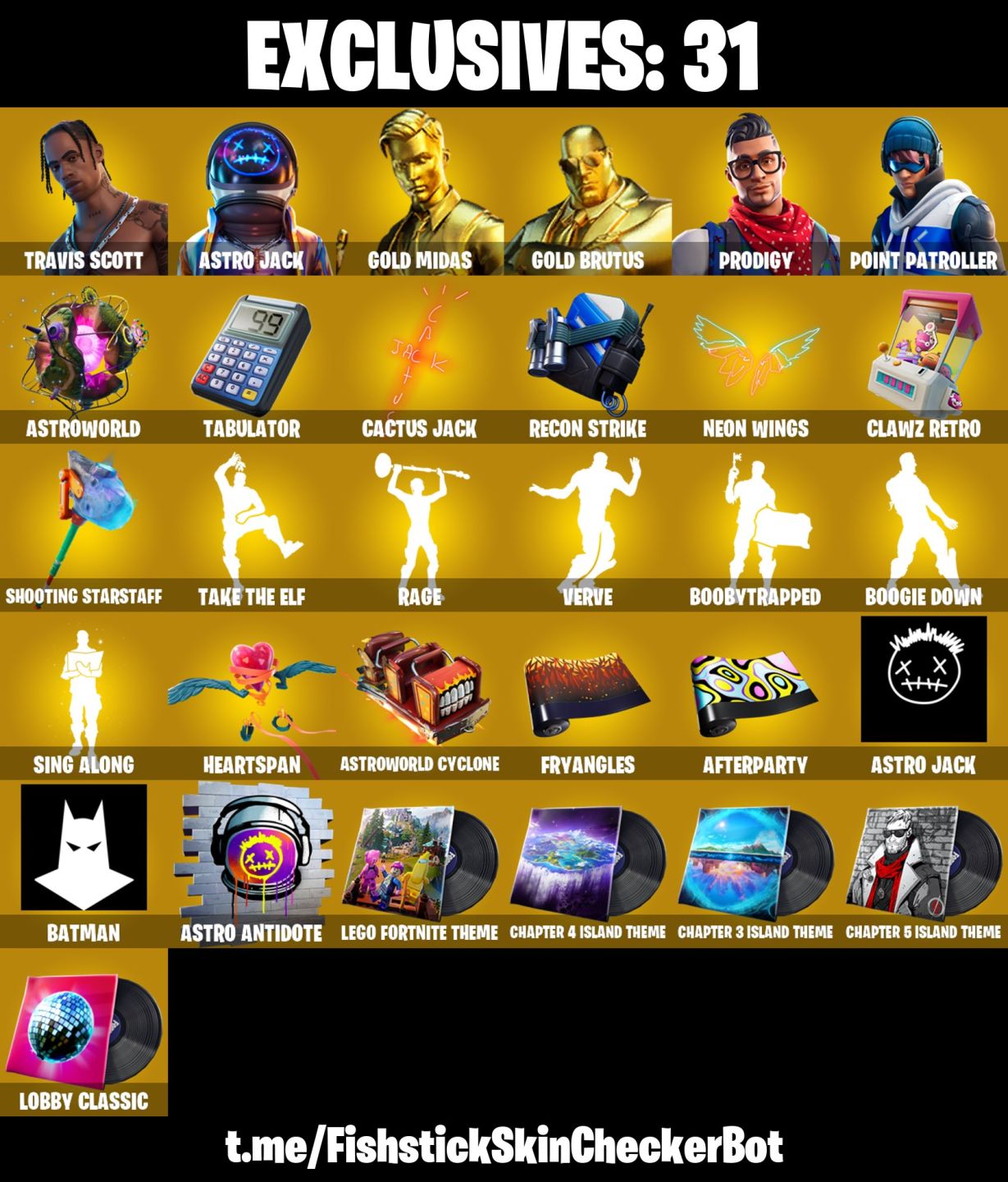 Conta Fortnite com Travis Scott | Astro Jack | Gold Midas | Gold Brut e 92 Skins