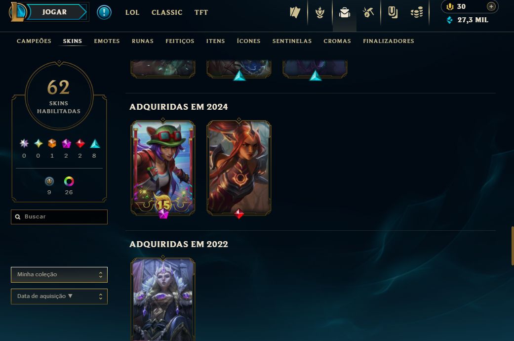 CONTA DIAMANTE 2 COM ALGUMAS SKINS E BONECOS