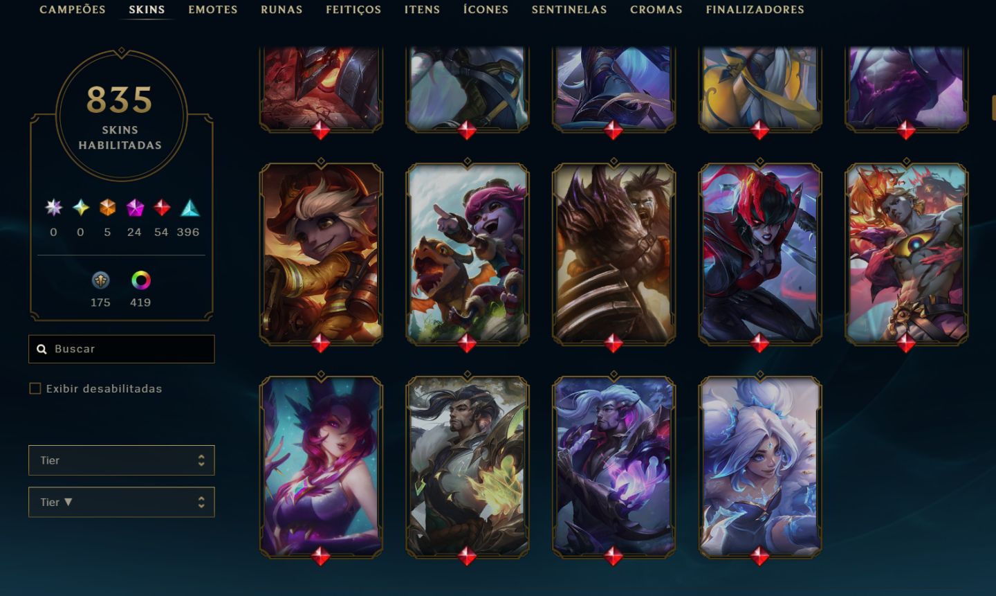 Conta De League Of Legends | 835 Skins | Lv.767 | Prata | Sem Telefone Vinculado