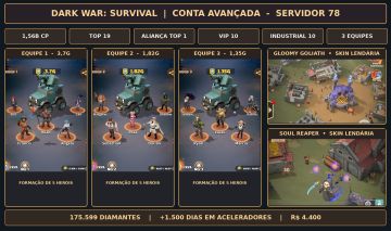 Dark War Survival | S78 | TOP 19 | 1,56B CP | 3,7G | I10 VIP10