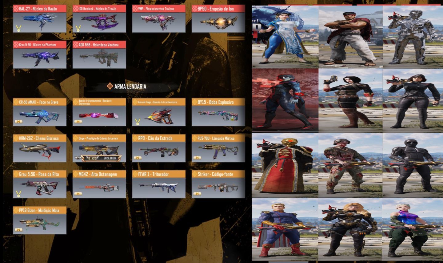 Conta Call of Duty móbile, 6 Armas mística 13 Armas lendárias 5 personagens lend