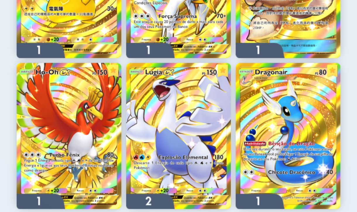 PROMOÇÃO Conta Pokémon TCG com 7 cartas douradas e mto mais, confira fotos!