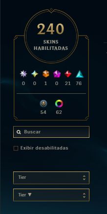Conta gold MMR platina nivel 393, All campeões, com RP, 240 skins, full acesso