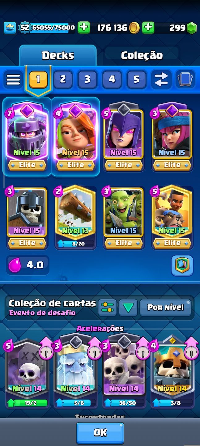 CONTA TOP CLASH ROYALE EVOLUCOES