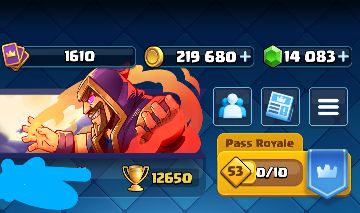 Conta Clash Royale - 12k de troféus; 14k de gemas