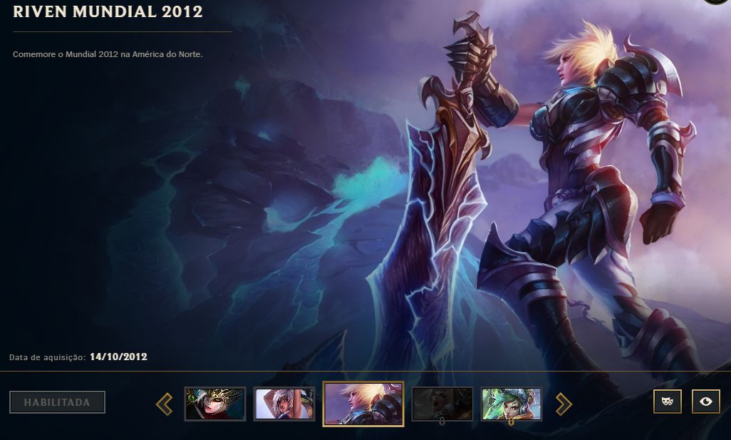 LOL BR | RIVEN CAMPEONATO 2012 ORIGINAL | CONTA RARA | E-MAIL ALTERÁVEL