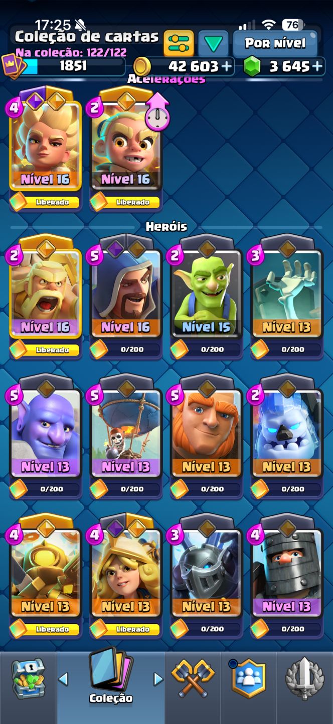 Conta Clash Royale 10 Anos 14k Trofeus (32 Cartas Nv 16, 23 Evos) + CoC 13 etc.