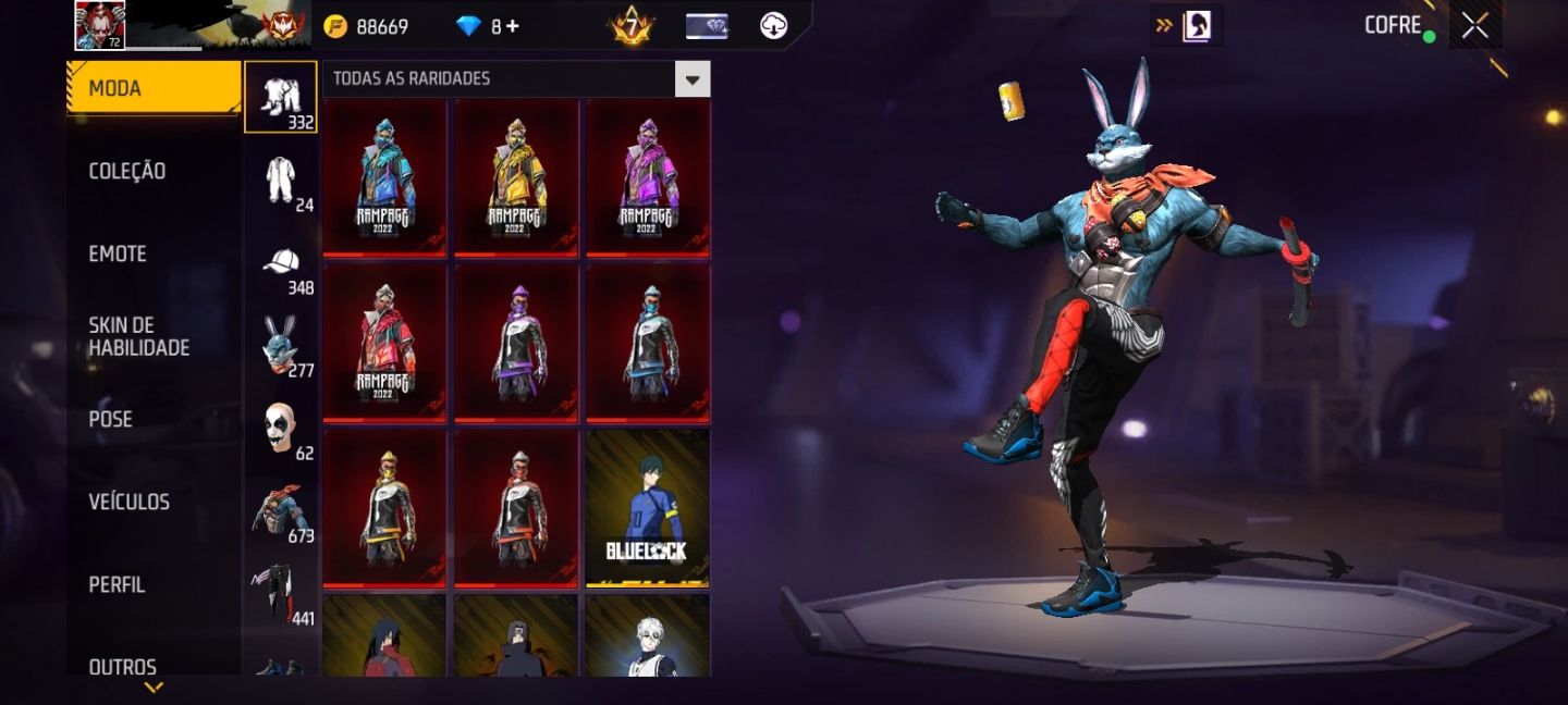 CONTA FREE FIRE LV72