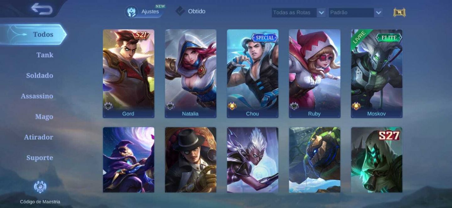 Conta Mobile Legends Mítico 44 Star 80 Skins e WR Alto 59% 80 Herois