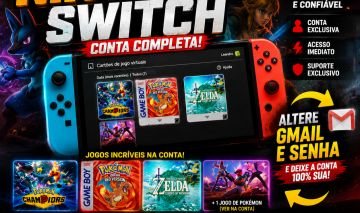 Conta Nintendo Switch (ZELDA NOVO + POKÉMON RED + POKÉMON CHAMPIONS)