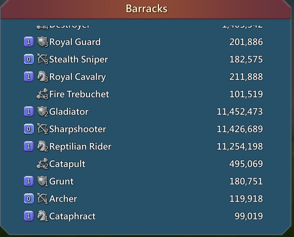 CONTA LORDS MOBILE 1.9B DE PODER 53M DE TROPAS 3M DE T5 E 12.5M DE T4