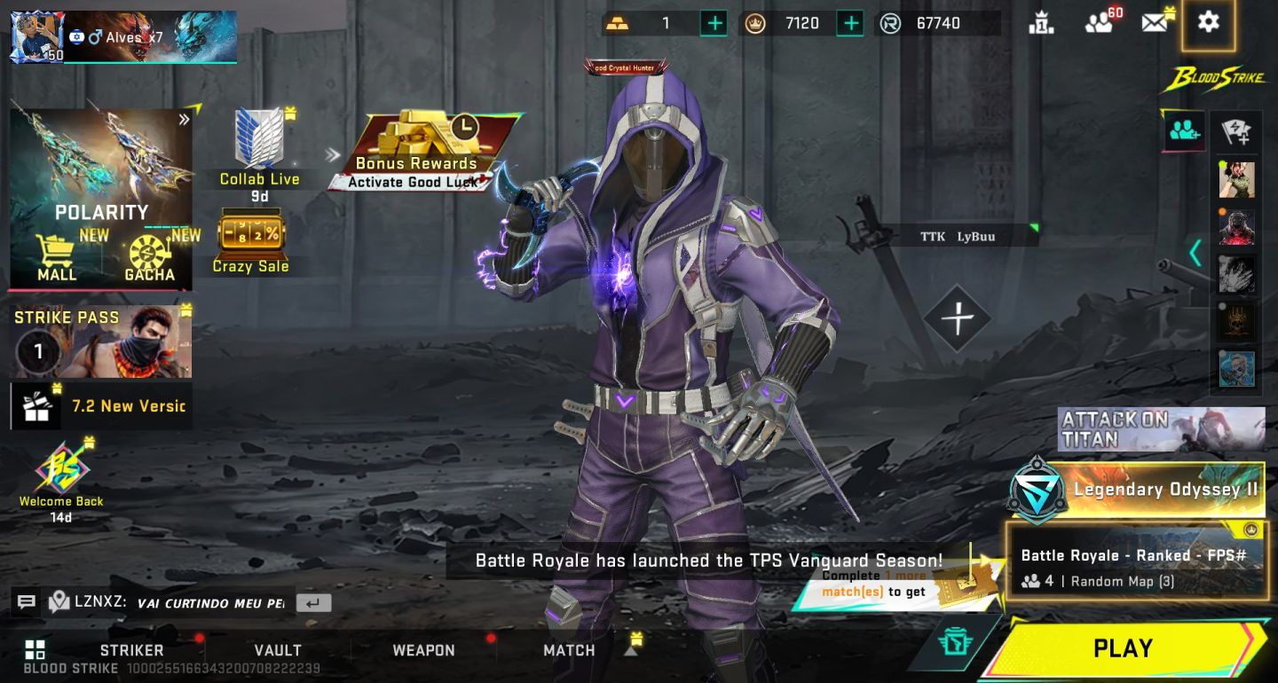 Conta Blood Strike Completa Vários Itens e Skins