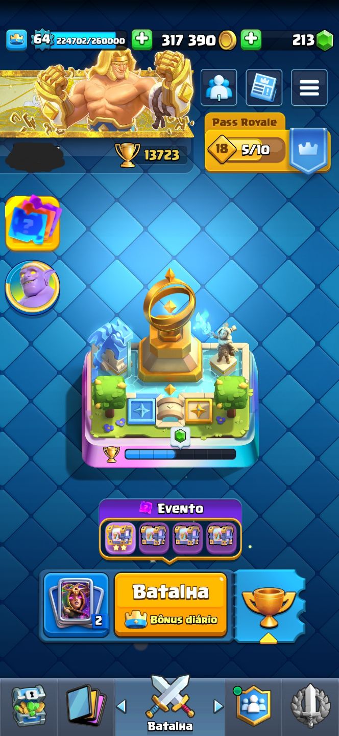 Conta de Clash royale arena 33 deck full