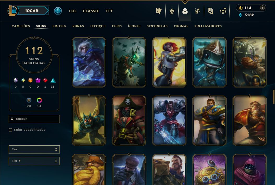 SKIN SHACORINGA + [ QUASE 130 SKINS HABILITADAS ] + 10 SKINS VITORIOSAS RARAS!!!