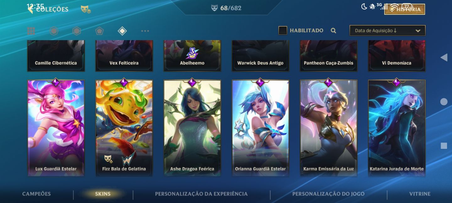 Conta Wild Rift 68 skins, 88 campeões