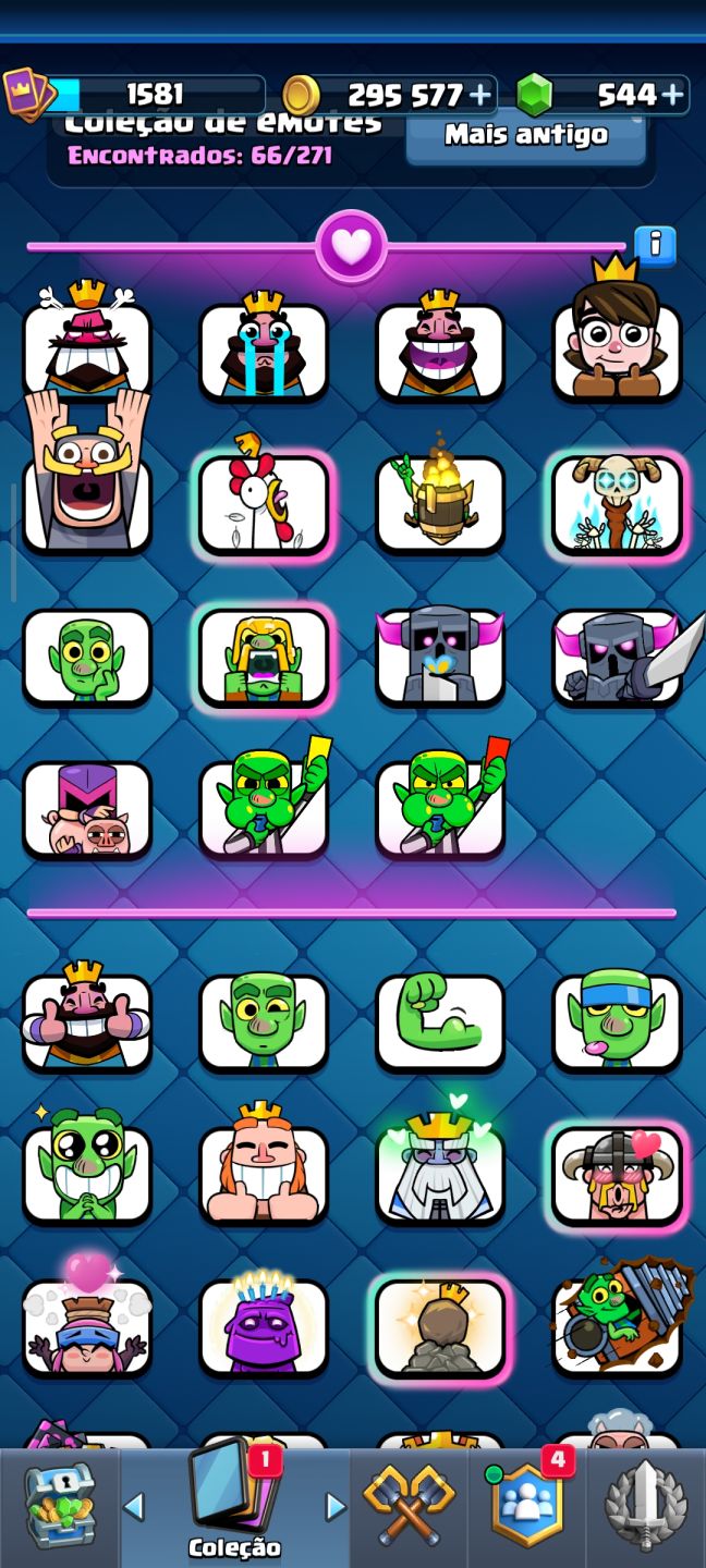 Clash Royale maior campeão 14k de troféus emotes raros