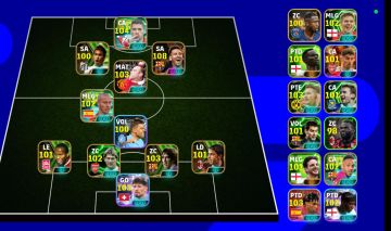 Conta de efootball com Messi 108 entre outros jogadores
