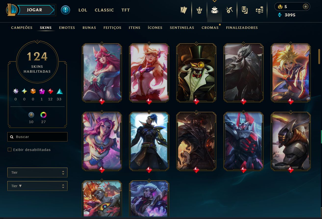 Conta Lol | 124 Skins | Esmeralda 1 | Main gp |