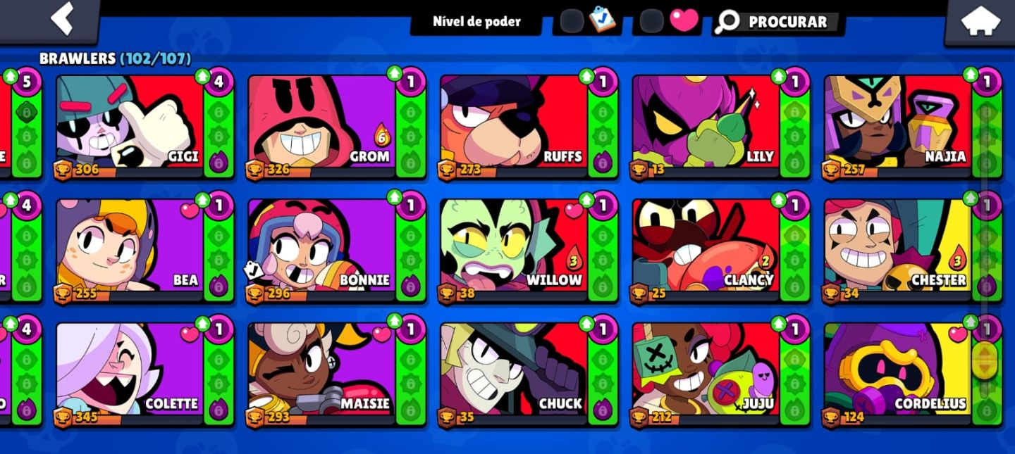 Conta de brawl stars muito boa e com 62 mil troféus