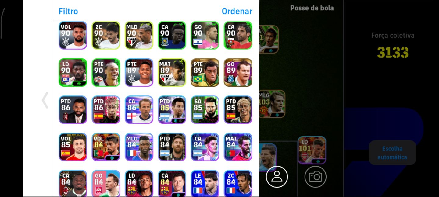 Conta Efootball Mobile 26 | Força 3133 |Ronaldinho 104, Suarez & Cia