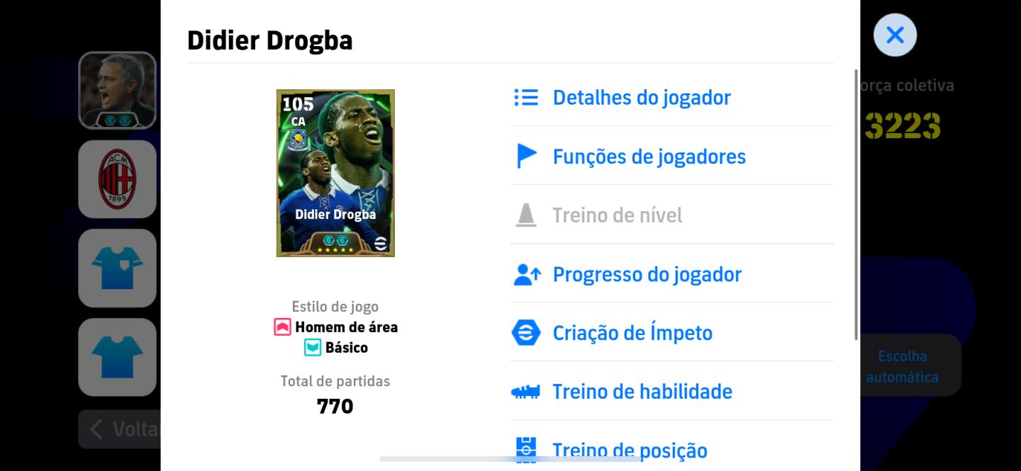 CONTA EFOOTBALL +3220 FORÇA COLETIVA, MESSI, MBAPPE, DROGBA, RONALDINHO ETC