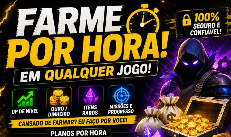 FARME POR HORA EM QUALQUER JOGO 1H | 3H | 5H+ UP RÁPIDO, OURO, ITENS