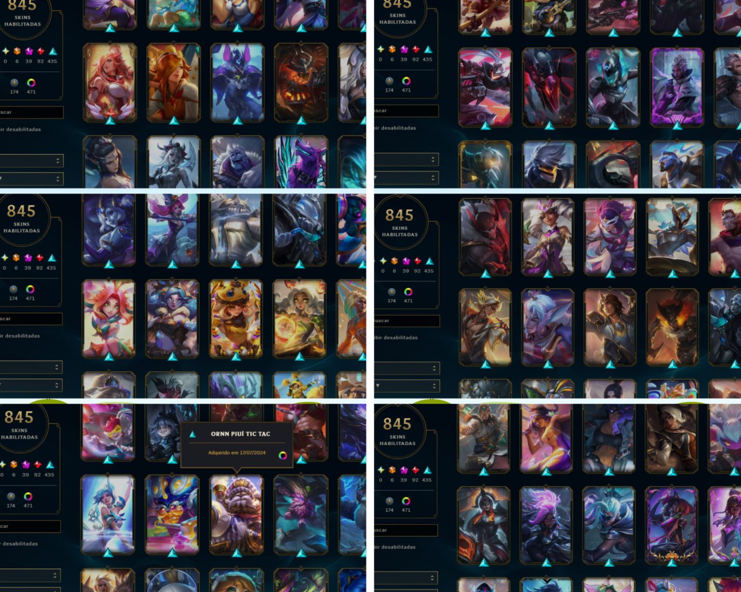 CONTA LOL/TFT-845 SKINS-10 CHIBIS/VALORANT-Pack Kuronami +de 17000R$ gasto!