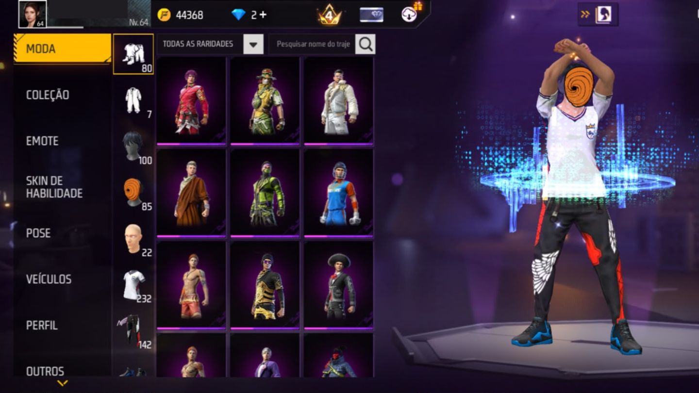 Conta Free Fire Gemada Prime 4 - Conta com Calça Angelical Vermelha!