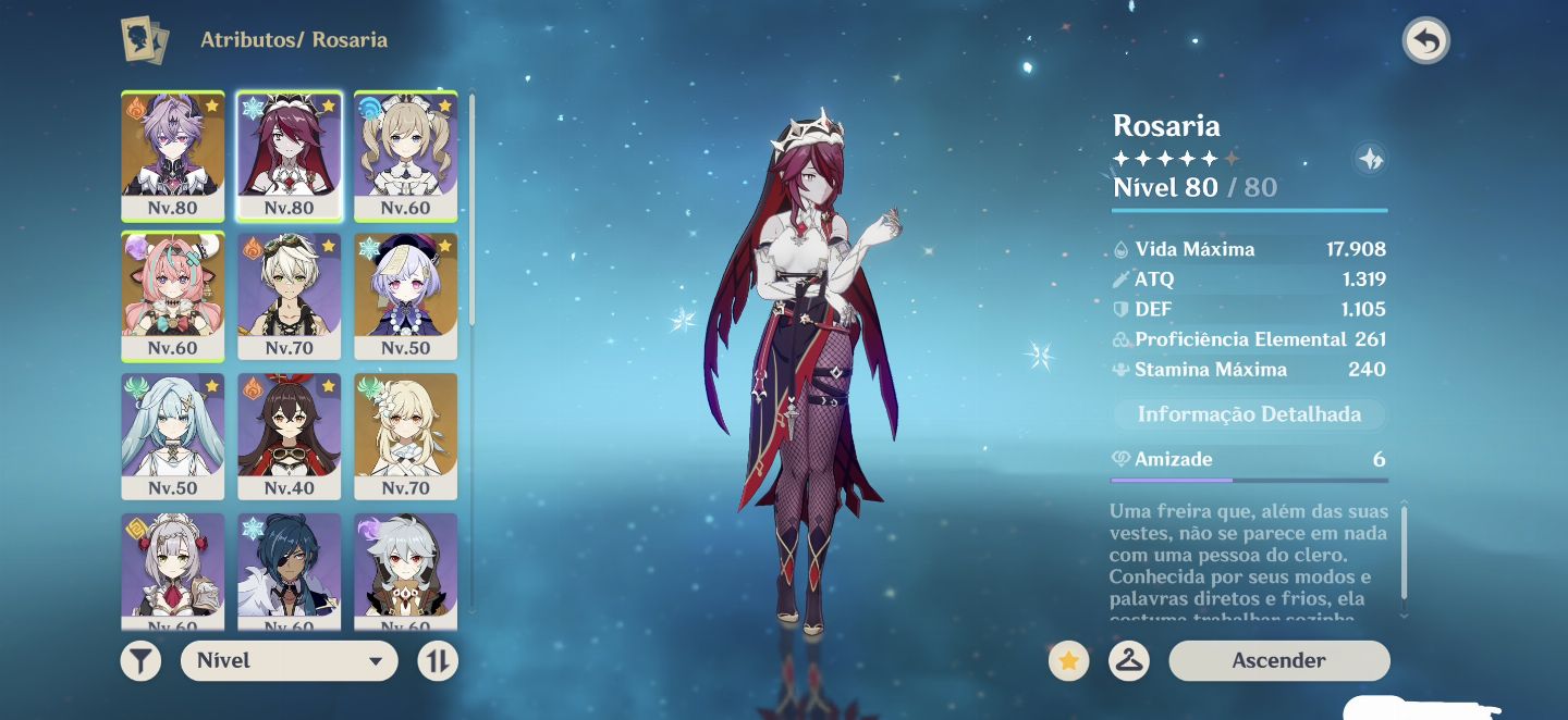 Conta Genshin Impact com skins lendárias