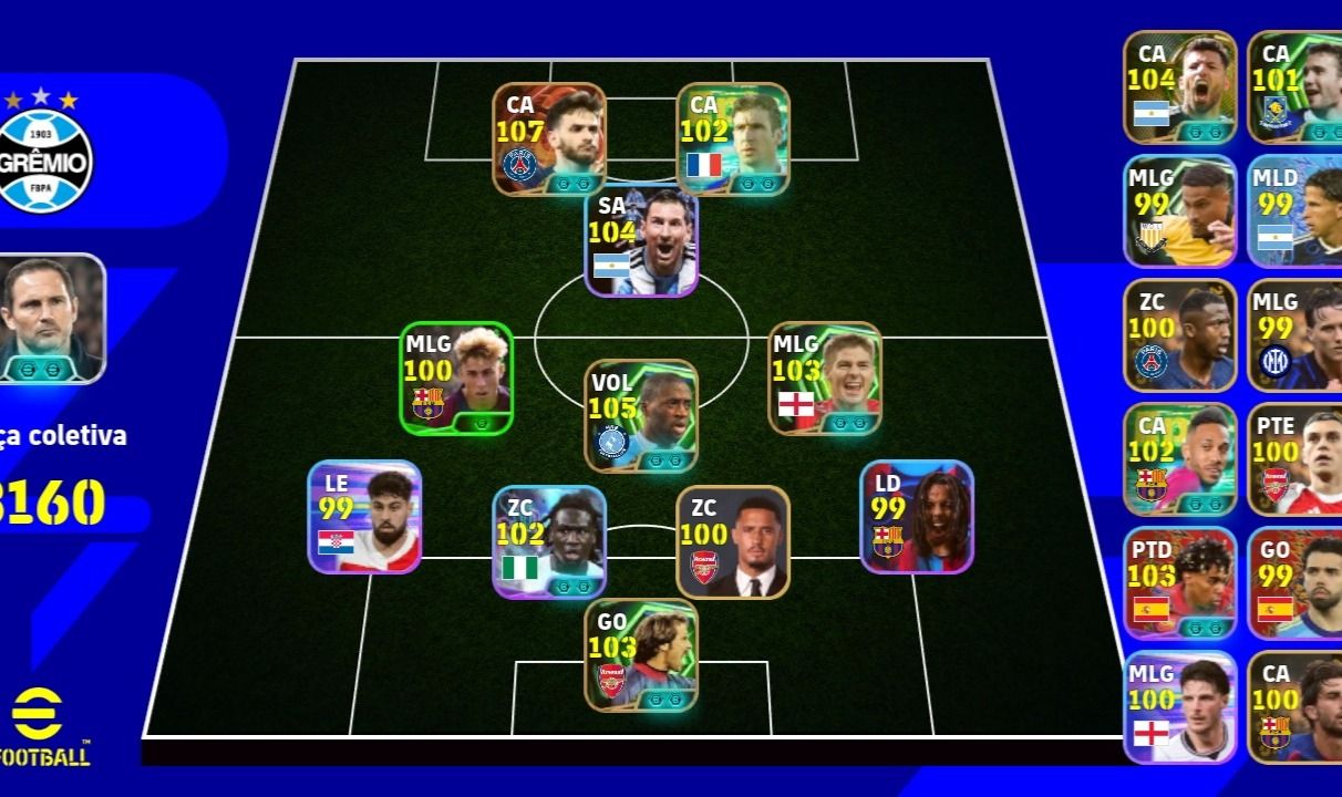 Contas de efootball mobile