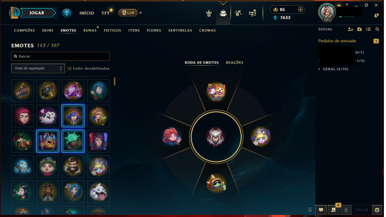 ACC LOL 100% SEGURA | FULL ACESSO | 307 SKINS- NIVEL 285 |