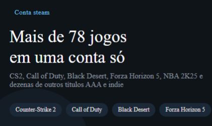 CONTA STEAM +78 JOGOS! CS2, COD, Marvel Rivals, Forza 5
