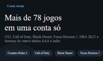 CONTA STEAM +78 JOGOS! CS2, COD, Marvel Rivals, Forza 5