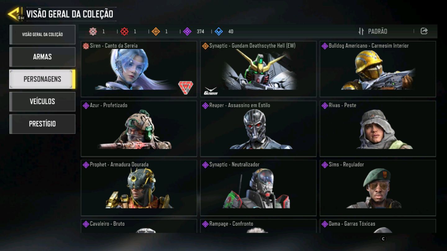 COM CALL OF DUTY MOBILE CO VÁRIAS MITICAS E LENDÁRIAS