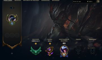 CONTA LOL ESMERALDA 4 | 40 VITÓRIAS 15 DERROTAS | GANHANDO 30PDL | SKIN ULTIMATE