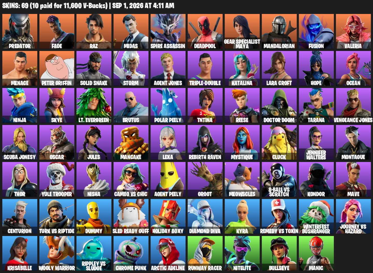 CONTA EXCLUSIVA FORTNITE - 69 SKINS | PASSES ANTIGOS E RAROS