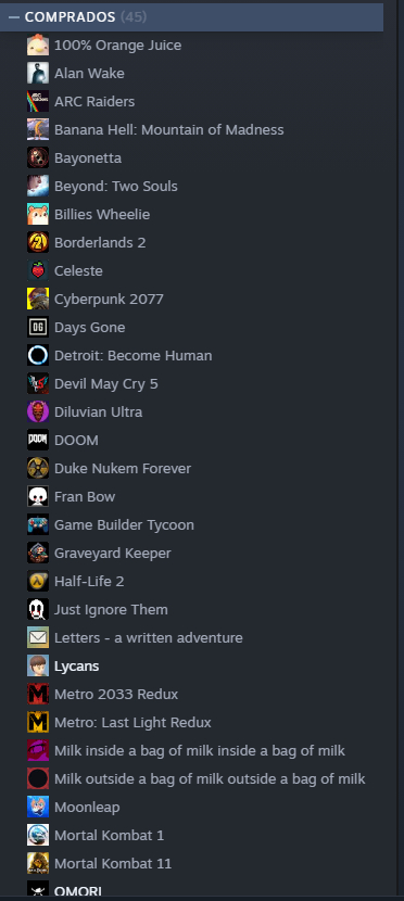 Conta steam com diversos jogos + prime do CS2