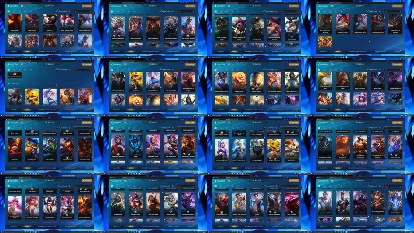 CONTA WILD RIFT MAIN ADC HIGH ELO | 352 SKINS | CHALLENGER