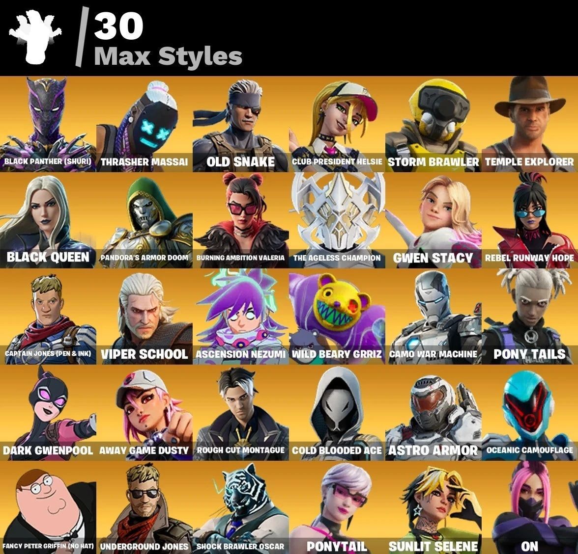 Conta Fortnite com skins do Resident Evil e Passe Marvel