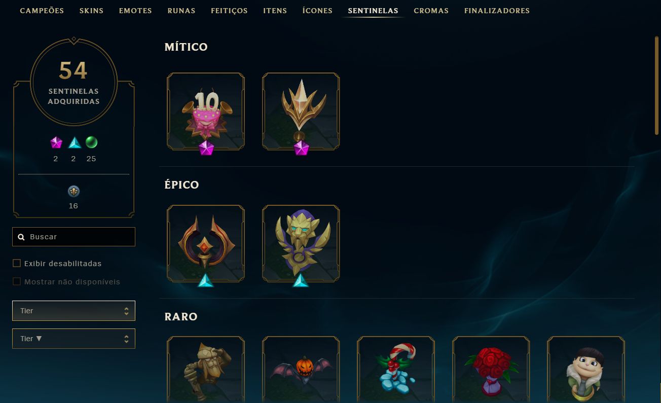 Conta Premium de LoL - Skins/Cromas/EA/EL/Rank/Emotes/Sentinelas/etc