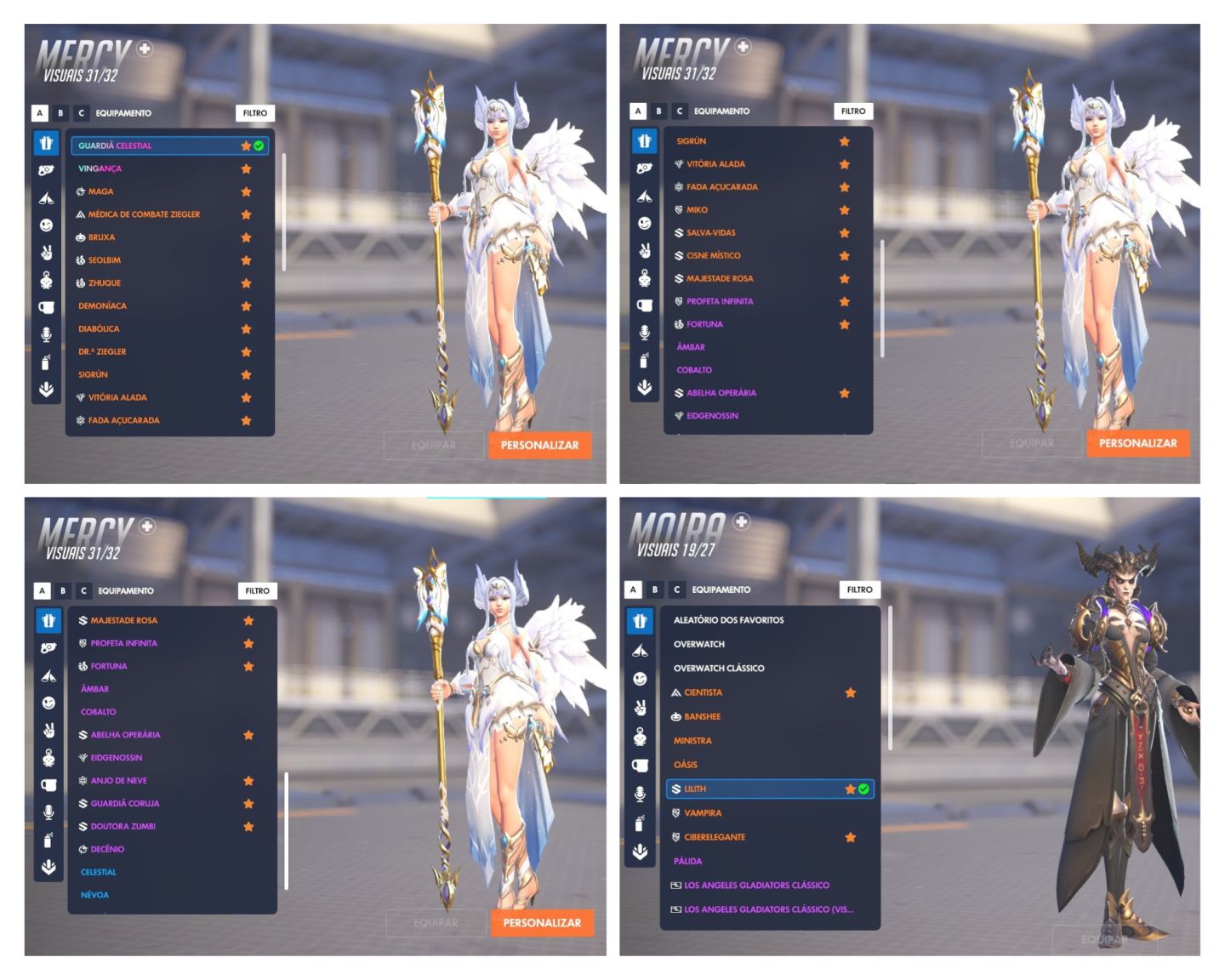 CONTA OVERWATCH | 720+ Skins (11 Miticas, 6 Golden Guns) | Collabs e Skins OWL