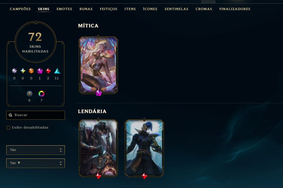 [Entrega Automática] Lol Prata, 72 Skins, Skins Mítica e Lendária, 28K Ea, Lvl69