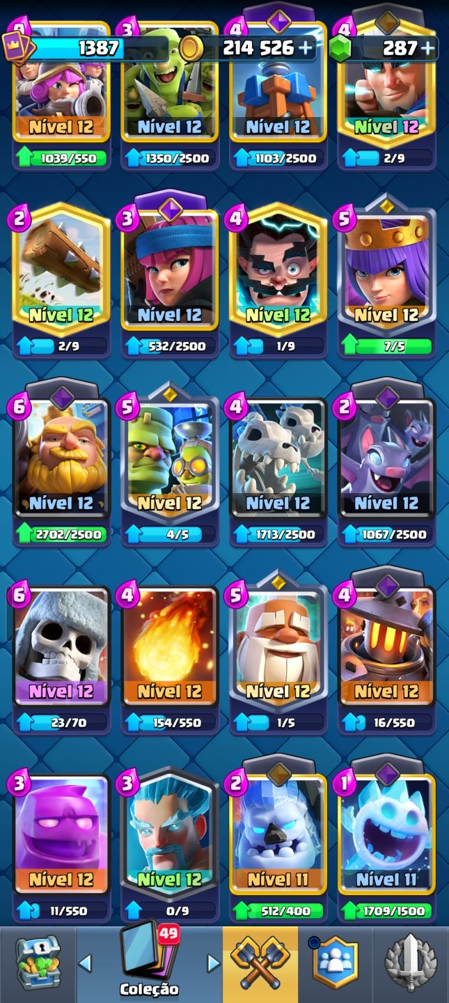 CONTA CLASH ROYALE 8,5K TROFÉUS/ ARENA 22/ DECK LVL 14+ / 5 EVOLUÇÕES