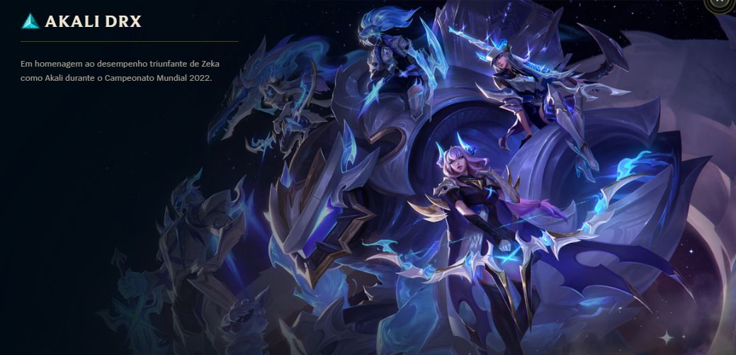 Conta Lvl 30 com Skins AKALI DRX, ANIVIA ASAS CÓSMICAS, RUMBLE KWAI CAFÉ, TALON
