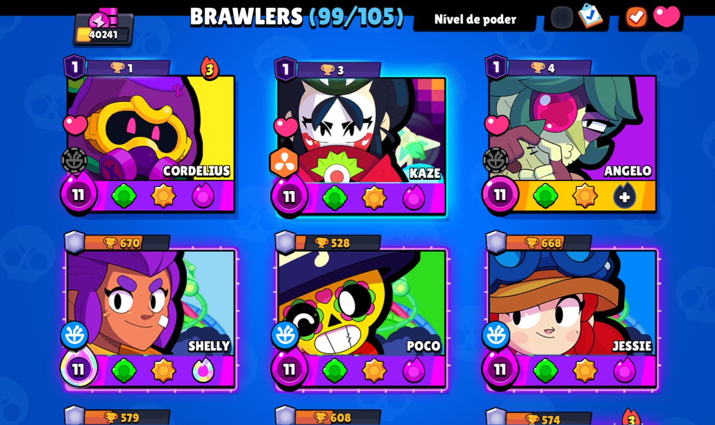 Conta de brawl antiga e com muitas skins e brawlers
