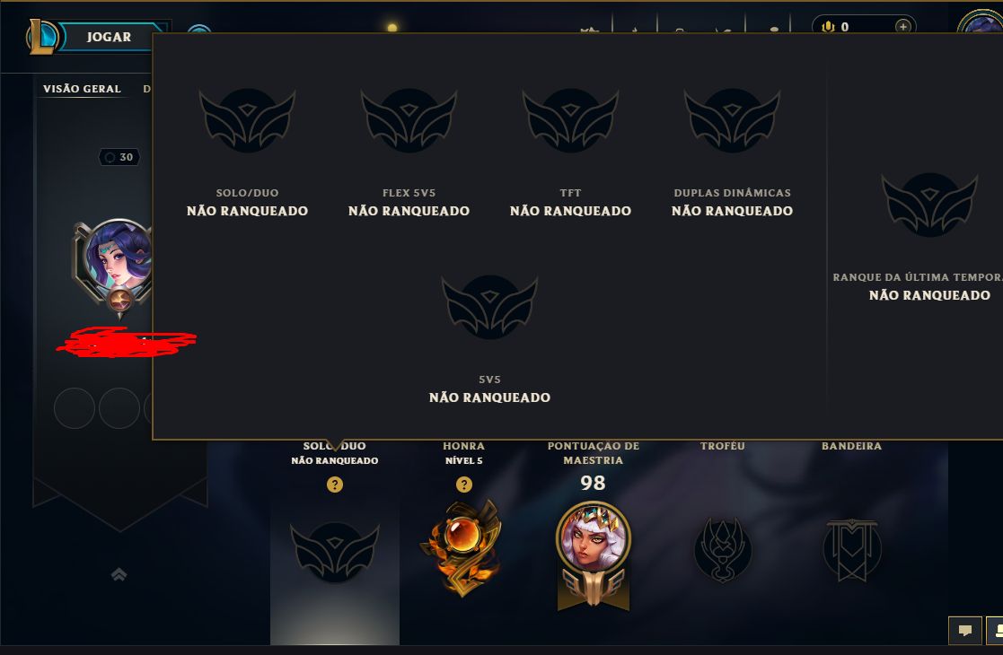 CONTA LOL UNRANKED + PRONTA PARA RANKED (NUNCA TEVE ELO) UPADA A MÃO