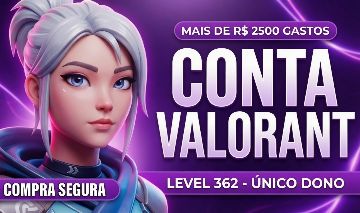 CONTA VALORANT - LEVEL 362 - ÚNICO DONO - DIAMANTE 3 - MAIS DE R$ 2500 GASTOS